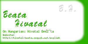 beata hivatal business card